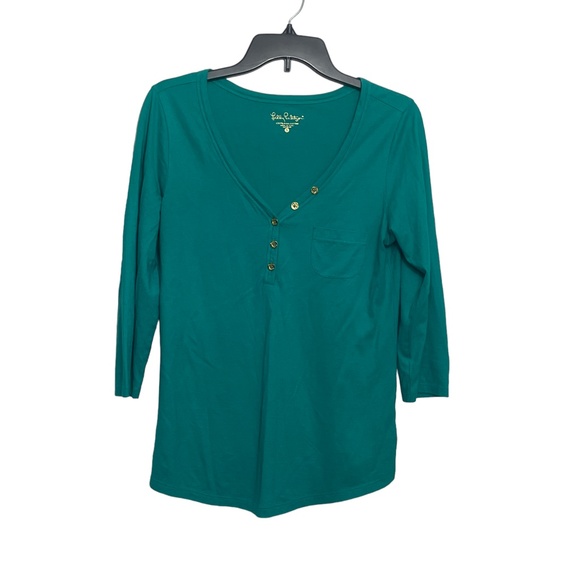 Lilly Pulitzer Small Green 100% Pima‎ Cotton Ladies Top - Picture 5 of 8
